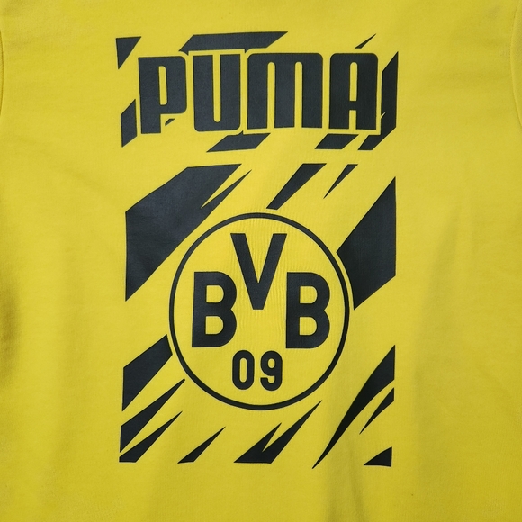 Mens Puma Yellow Borussia Dortmund Pullover Sweatshirt Medium Bundesliga Germany - Picture 2 of 5